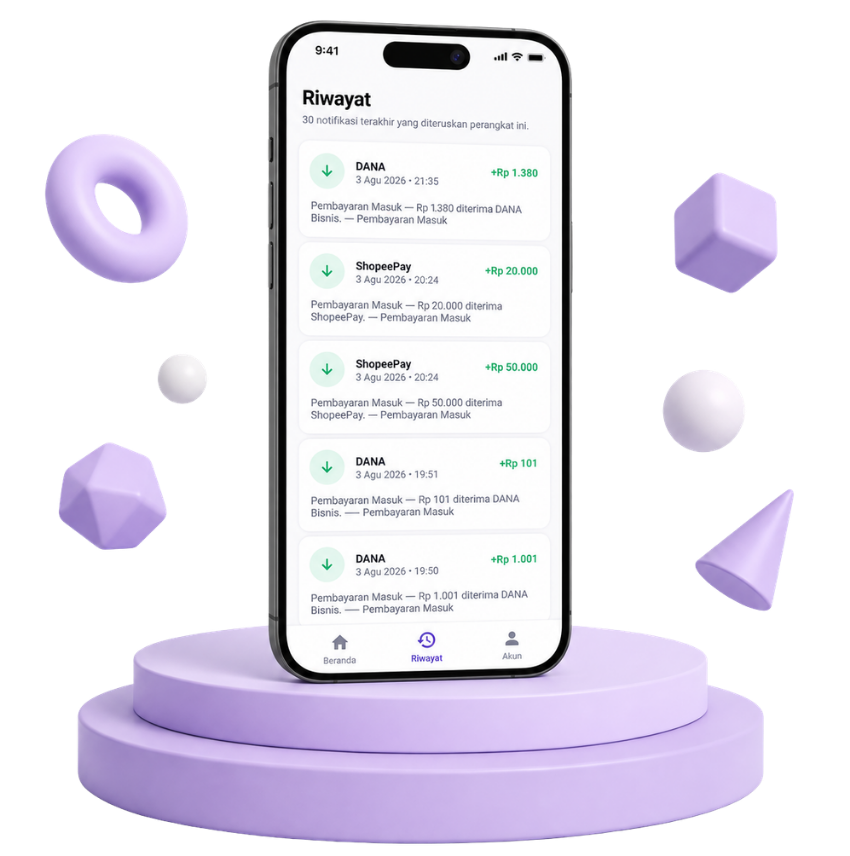 Invoice list with pending and paid status